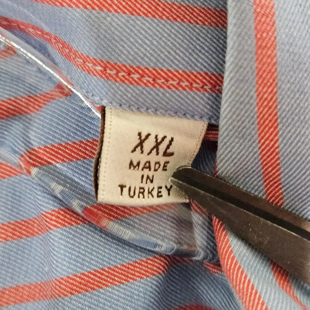 Men's Peter Millar Long Sleeve Botton Down Dress Shirt, Size XXL - Picture 3 of 8